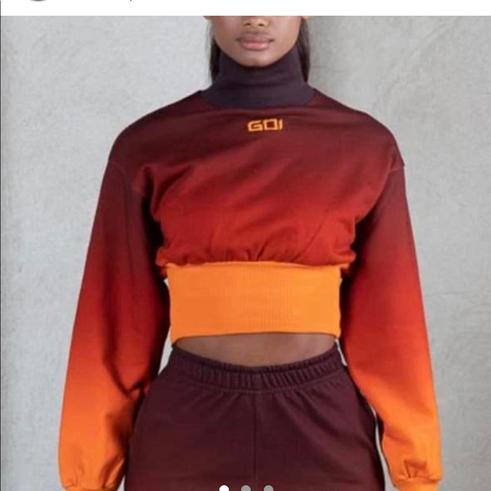 Ombré orange mock neck sweater. never worn just took tags off! Super comfy